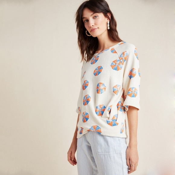 Eva Franco Tops - Anthropologie Eva Franco Beach Umbrella Cotton Pullover - Ivory